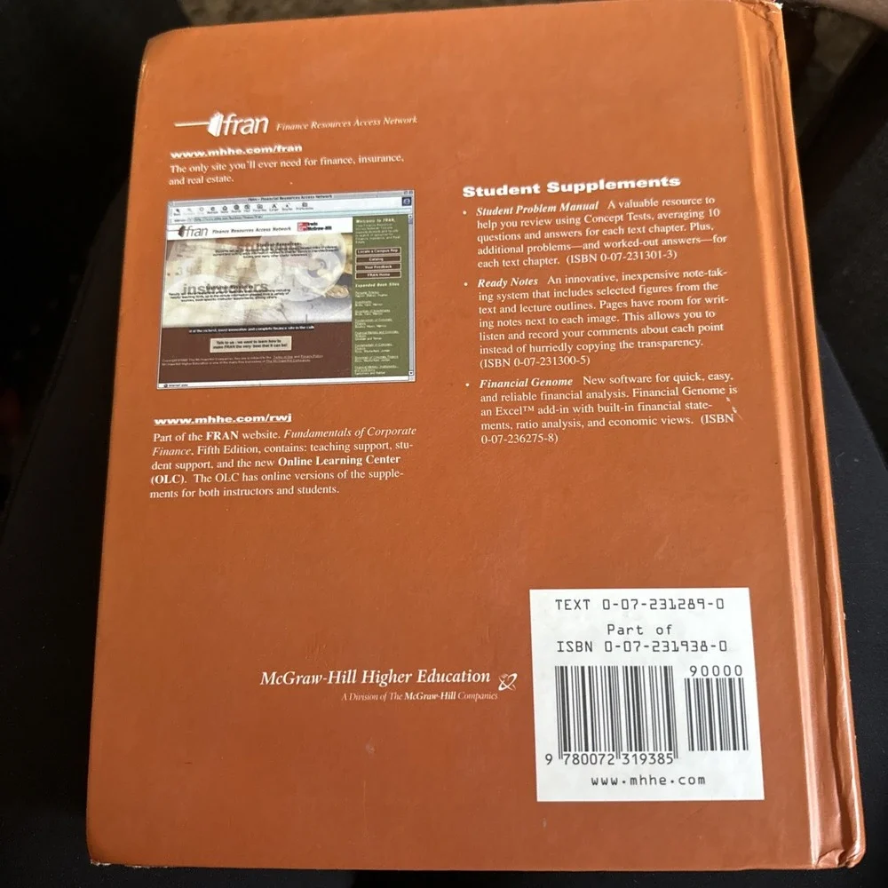Fundamentals of Corporate Finance by Ross, Westerfield and Jordan (5th edition)